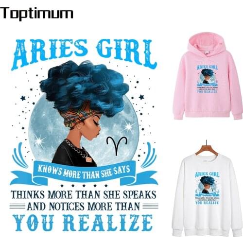 Queen Black Girl Iron On Patches For Clothing Fashion Women Thermo Stickers DIY T-Shirt Heat Transfer Patches Stripe On Clothes