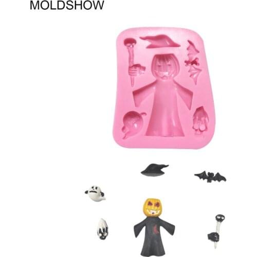New Baking Halloween Pumpkin Wizard Skull ghost Silicone Mold Fondant Chocolate Cake Decorating Border Sugarcraft Fondant Mould