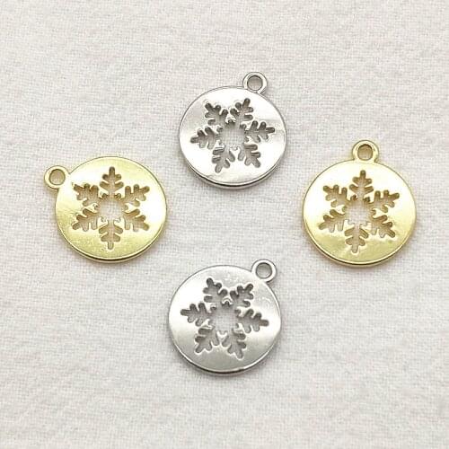New Arrival! (choose size) 100pcs Christmas Winter Snowflakes Charm For Necklace Earring DIY Parts Jewelry Findings & Components