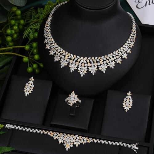 New TASSEL DROP 4pcs African Jewelry Set For Women Party Gift Dubai Jewelry Set Cubic Zircon Nigeria Wedding Jewelry Sets