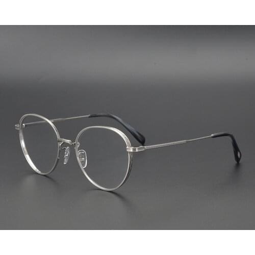 Exquisite Carving Computer Titanium Glasses Women Irregular Round Frame Personality Design Eyeglasses Men Prescription Eyewear