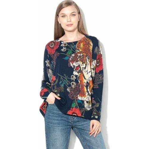 Spains New Deg Printed Knitted Dress for Autumn and Winter