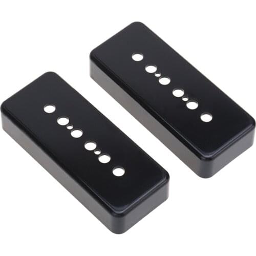 Musiclily Pro Plastic 48mm P90 Soapbar Guitar Pickup Covers for Import Les Paul SG Electric Guitar, Black (Set of 2)