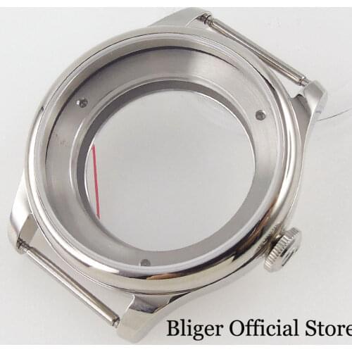 Polished Stainless Steel 39mm Automatic Watch Case fit MIYOTA 8215 821A 8205 MINGZHU 2813 Seeing Glass Back