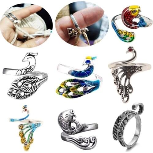 Adjustable Knitting Loop Crochet Knitting Tools Ring Finger Wear Thimble Yarn Guides Sewing Accessory Jy18 21 Dropshipping