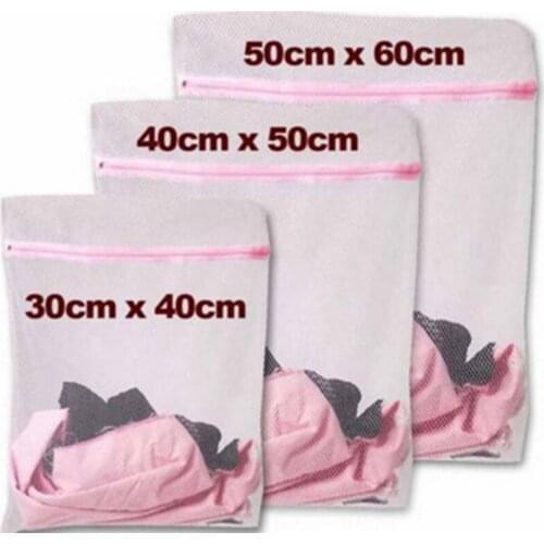 3 Size Zippered Mesh Laundry Wash Bags Foldable Lingerie Bra Socks Underwear Washing Machine Clothes Protection Net