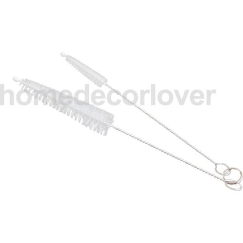 2Pieces Nylon Bottle & Tube Brushes Iron Handle With Tiny Bristles For Drinking Straws Glasses Cleaning