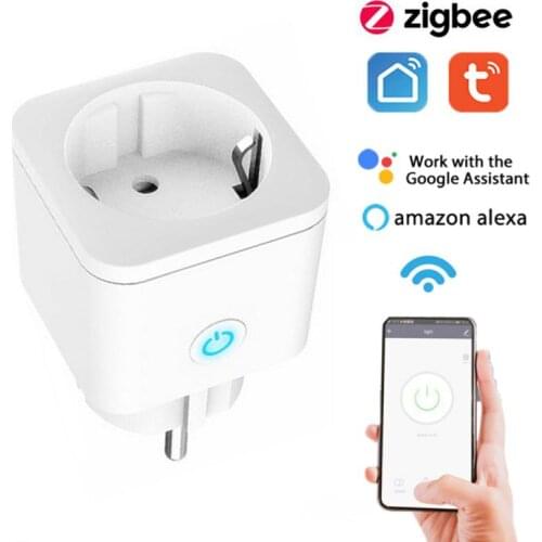ZigBee Smart 16A EU Plug Power Monitor Timer Socket Remote Control Automation,Support Alexa Google Home Tuya Smart Life,Need Hub