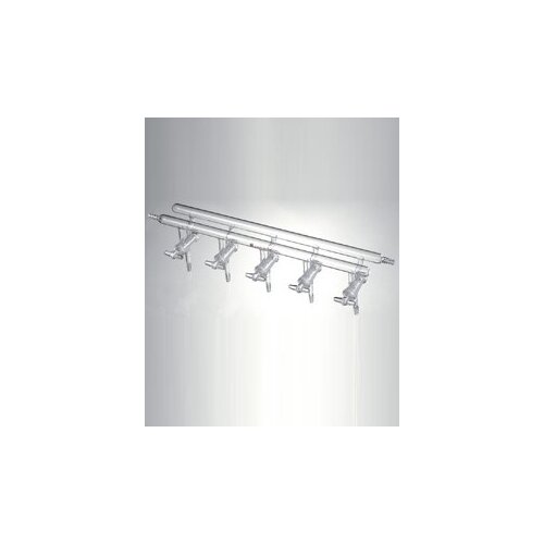 M181005 Manifold, Vacuum/Inert gas, all glass, Number of ports:5, Overall width:450mm front-left and rear-right