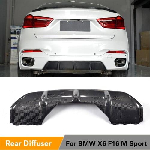 Carbon Fiber Rear Bumper Exhaust Diffuser Lip for BMW X6 F16 xDrive35i xDrive50i M Sport Utility 4-Door 2015 - 2017