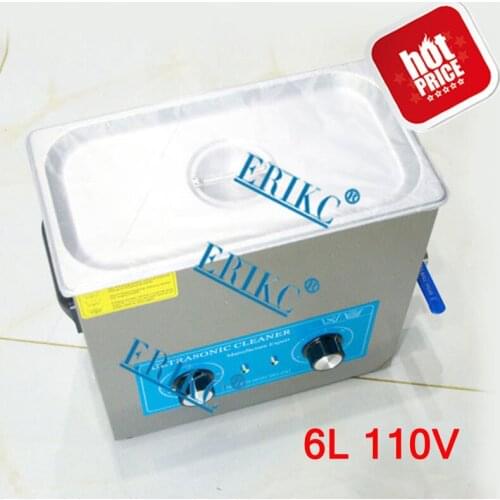 ERIKC Fuel Injection Ultrasonic Cleaner Tester 6L, 110V Common Rail Diesel Injector Engine Parts Cleaning Machine E1024048