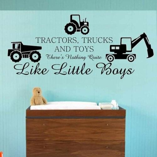 Vinyl Wall Sticker Tractors Trucks Toys DIY Simple Fashion Home Decoration Living room Boy Bedroom Art Murals JG2759