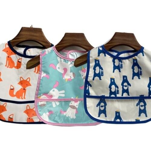 1Pcs Quality Bib Baby Bibs Plastic Waterproof Lunch Feeding Bibs Baby Cartoon Feeding Cloth Children Baby Apron De