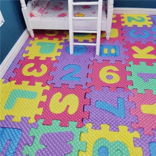 36pcs EVA Foam Puzzle Play Mat Dollhouse Furniture Miniature Baby Carpet Pad