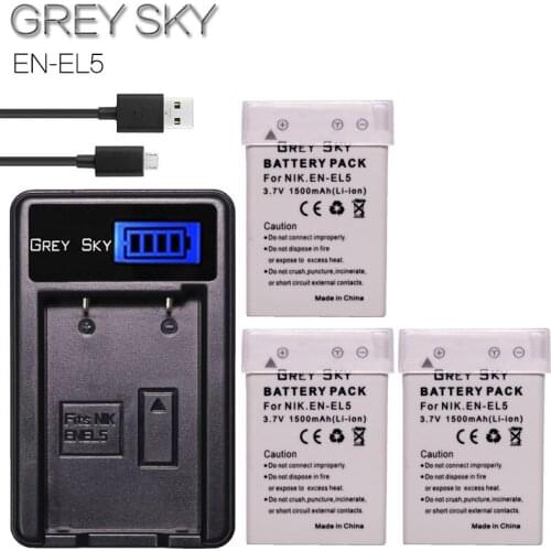 Bateria EN-EL5 ENEL5 En El5 Battery pack + LCD charger For Nikon Camera Coolpix P80 P90 P100 P500 P510 P520 camera accessories