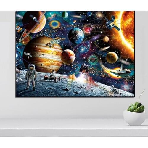 Diamond Painting Cartoon Planet universe solar system DIY 5D Diamond Embroidery Full Round Drill Diamond Mosaic Cross Stitch