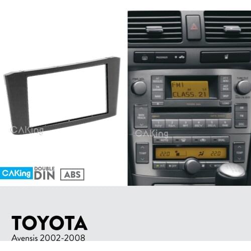 Car Fascia Radio Panel for Toyota Avensis 2002-2008 (Black) Dash Kit Install Facia Plate Adapter Console Bezel Adapter Cover