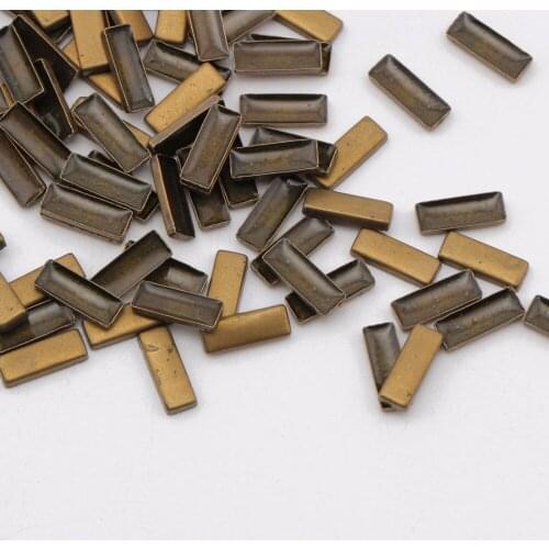 Beadsland A Set Of 100pcs 3*8mm metal Oblong Rectangle Rhinestone Hotfix for DIY Clothes Bag Jewelry Cellphone Art Decoration