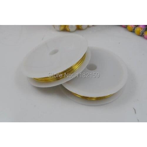 Free Shipping Wholesale 0.2MM 10Pcs Gold plated Color Steel Wires Beading Wire Jewelry Findings Copper Ropes/Cords