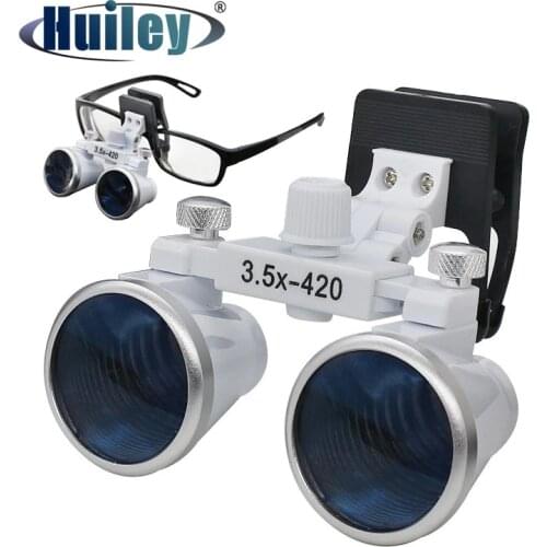 Dental Loupe with Clip Binocular 3.5X Magnifying Glass for Dental Beauty Surgery Dental Binocular Loupe for ENT Examination