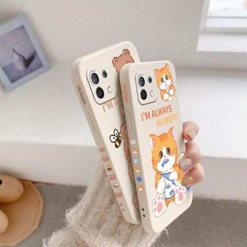Naive Cat Phone Case For Xiaomi Mi 11 10T 10 lite 9T Note 10 Redmi Note 10 9 9T 8 8Pro 7 7Pro 9 9A K40 K30 Cover