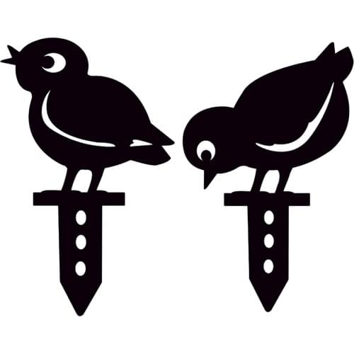 Iron Black Chick Stakes Outdoor Yard Garden Decor Yard Art Ornament