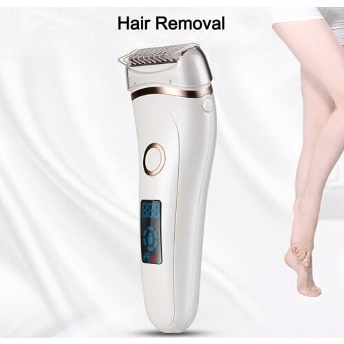 Hair Removal Electric Razor Painless Lady Shaver Trimmer For Women Whole Body Waterproof Rechargeable LCD Display Wet Dry Using