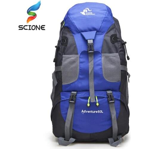 Hot 50L Large Waterproof Climbing Hiking Backpack Rain Cover Bag Camping Mountaineering Backpack Sports Outdoor Bike Bag