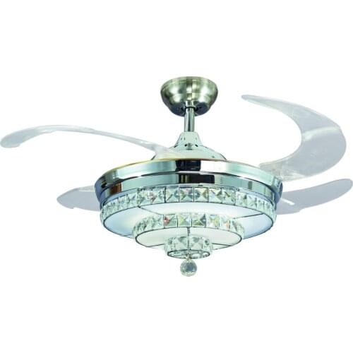 Crystal Ceiling Fan Led Ceiling Fan Lamp 32inch 3 Leaf with 2 size Rod for livingroom Bedroom Dinning Room