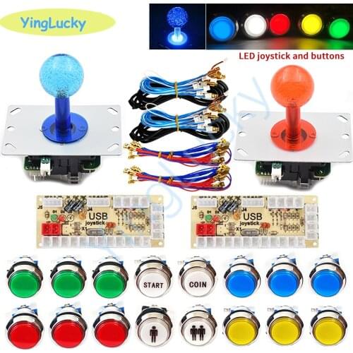 Arcade machine with zero delay pc Diy kit 5V LED button 5V LED arcade joystick for pandora box
