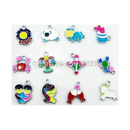 JHDGH!! 20Pcs/Lots Enamel MIXED people with Animals charms pendants for key charm