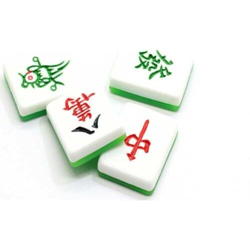 Resin Flatback Mahjong Tiles For Crafting Miniature Chinese Mahjong Resin Cabochons DIY Scrapbooking Craft Accessories