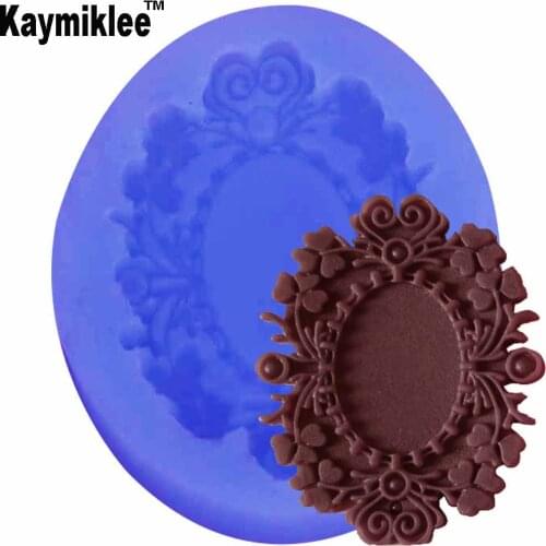 Kaymiklee M813 New Mirror Frame Silicon Mold Cake Decorating Tools Frame Cupcake Wedding Decoration Baking Tools