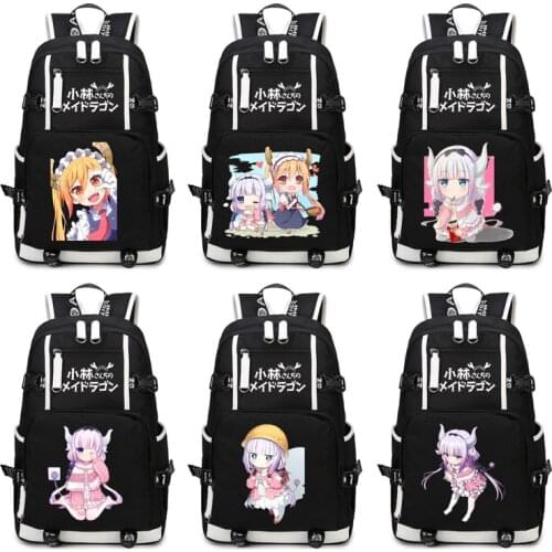 Kobayashi-san Chi no Maid Dragon Backpack Anime kanna Tohru Cosplay Nylon School Bag Travel Bags