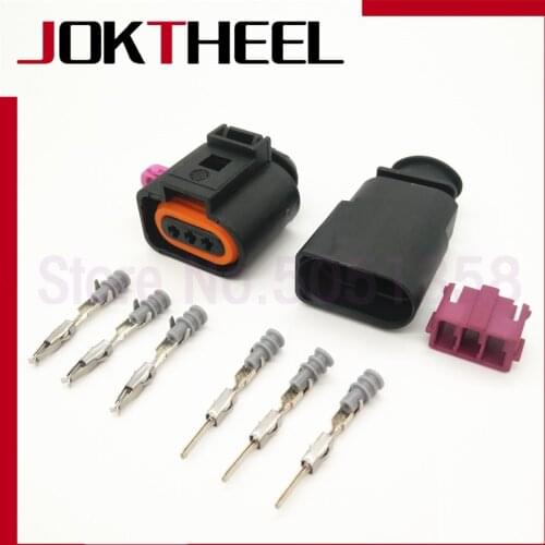 1/5/10/20 sets kit 3 Pin way male female VW Skoda Passat auto Air-Condition pressure switch Temp sensor Plug 1J0973803 1J0973703