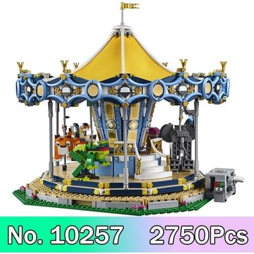 Building Blocks Carousel Compatible 10257 2705Pcs Amusement Park Facility With Motor Assembled Bricks Toy Gifts