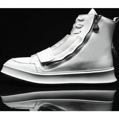 Mens Casual Shoes Sneakers High Top Brand Men Black white Hip hop Shoes Fashion Products Comfortatble Man Footwear Flats LK-63