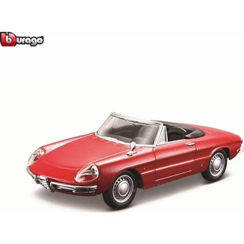 Bburago 1:32 1966 Alfa Romeo Spider simulation alloy car model plexiglass dustproof display base package Collecting gifts