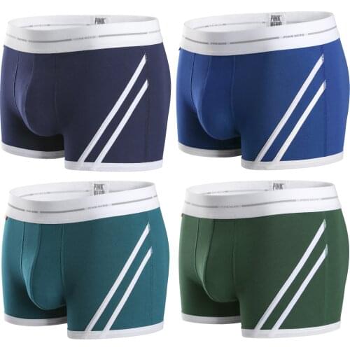 NEW 4pcs/lot PINK HEROES High-quality Cotton Men Underwear Fashion Men Boxer Short Trunks Male Panties Gay Cuecas comfortable