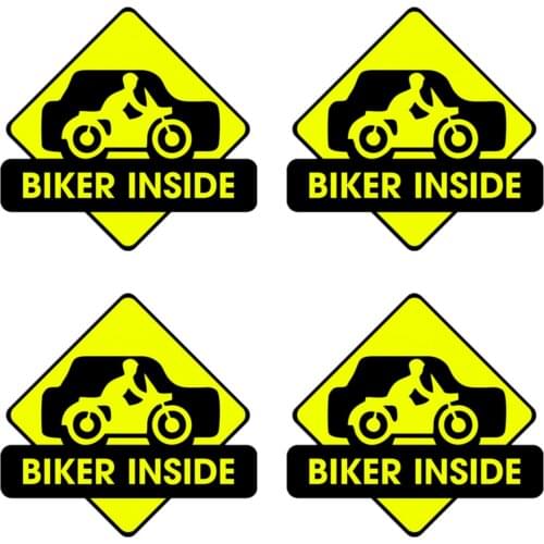 Beautiful A Man Biker Inside Car Stickers Motorcycle Decals Cover Scratches Waterproof Funny Car-Styling PVC 14cm X 15cm