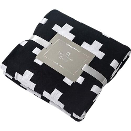 Blanket Sofa travel camping car children blanket comfortable fashion trend flannel pure cotton Cross pattern nordic design 2021
