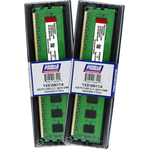 YongXinSheng DDR3 8GB kit 2 X 4GB PC3-12800U Desktop Memory DDR3 1600 MHz Ram 240-pin DIMM Memory 2RX8 16chips 1.5V voltage