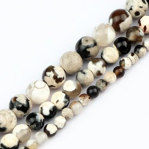 Wholesale White Fire Agate Beads Natural Round Loose Bead Stone For Handmade Bracelets Necklace Earring Jewelry Gift for Couples