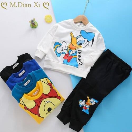 Autumn Baby Sport Suits Kids Cartoon Duck Pattern Sweatshirts+pants Suit Clothes Sets Baby Boys Clothing Suits Children Outfits