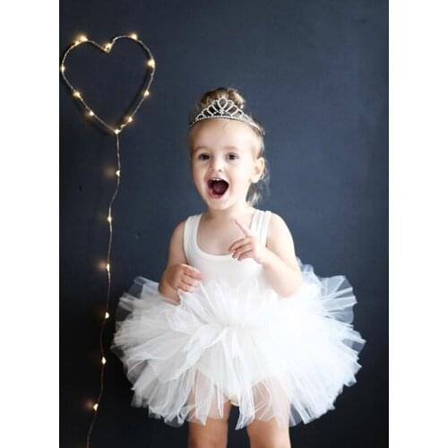 Summer girls tutu dress Baby party dress kids vestidos Children dance clothes vest layered lace soft micro fiber 3 to 10 yrs