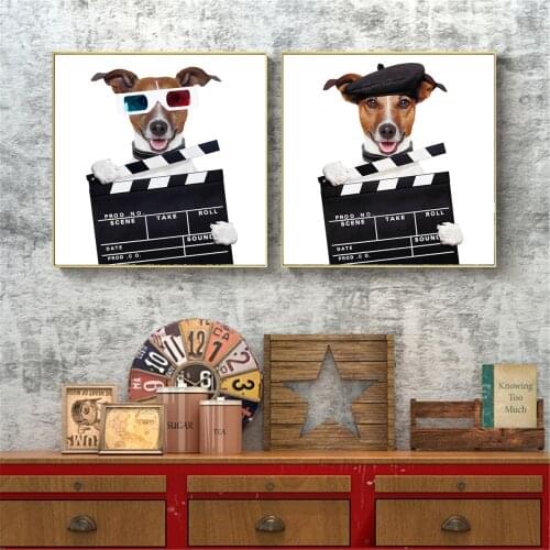 Drop Shipping High Quality Canvas Paintings Wall Art Pictures Clever Dog Baby Decor Room Critters Poster Vintage Cuadros
