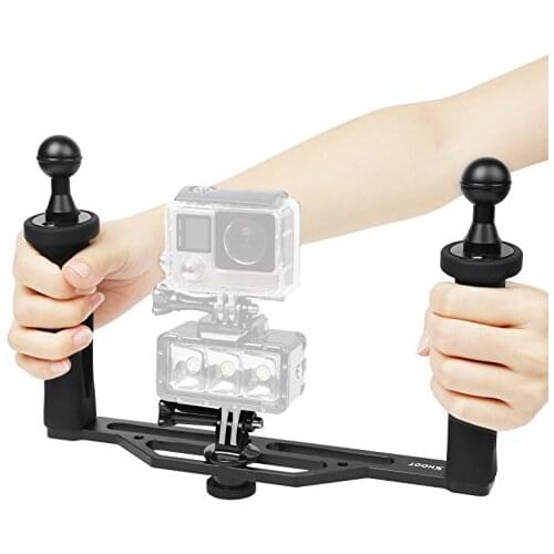 Aluminium Alloy Handheld Stabilizer Tray Handle Grip for GoPro 6/5/4/3+/3 SJCAM and All LED Video Light Camera Camcorder with