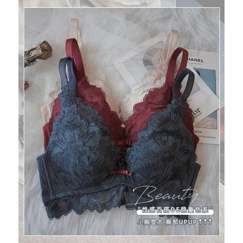 Women Sexy Underwear Set European Lace Bra Push Up Brassiere Sexy Flower Underwear Women Solid Color Underwear Female Lingerie