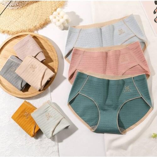 Solid color Sexy briefs for women 8 Pieces Female Cotton Brief Panties Breathable womens Cute Underwear Girls Ladies Panties