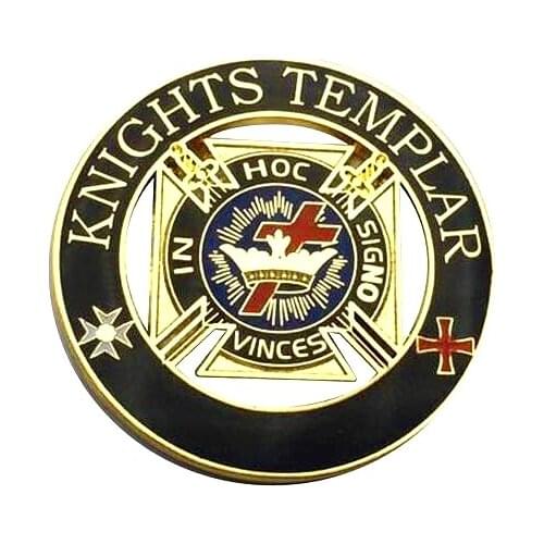 Masonic Lapel Pins Gold Knight Templar Enamel Brooch Gifts Badges With Butterfly Clutch,31.8mm